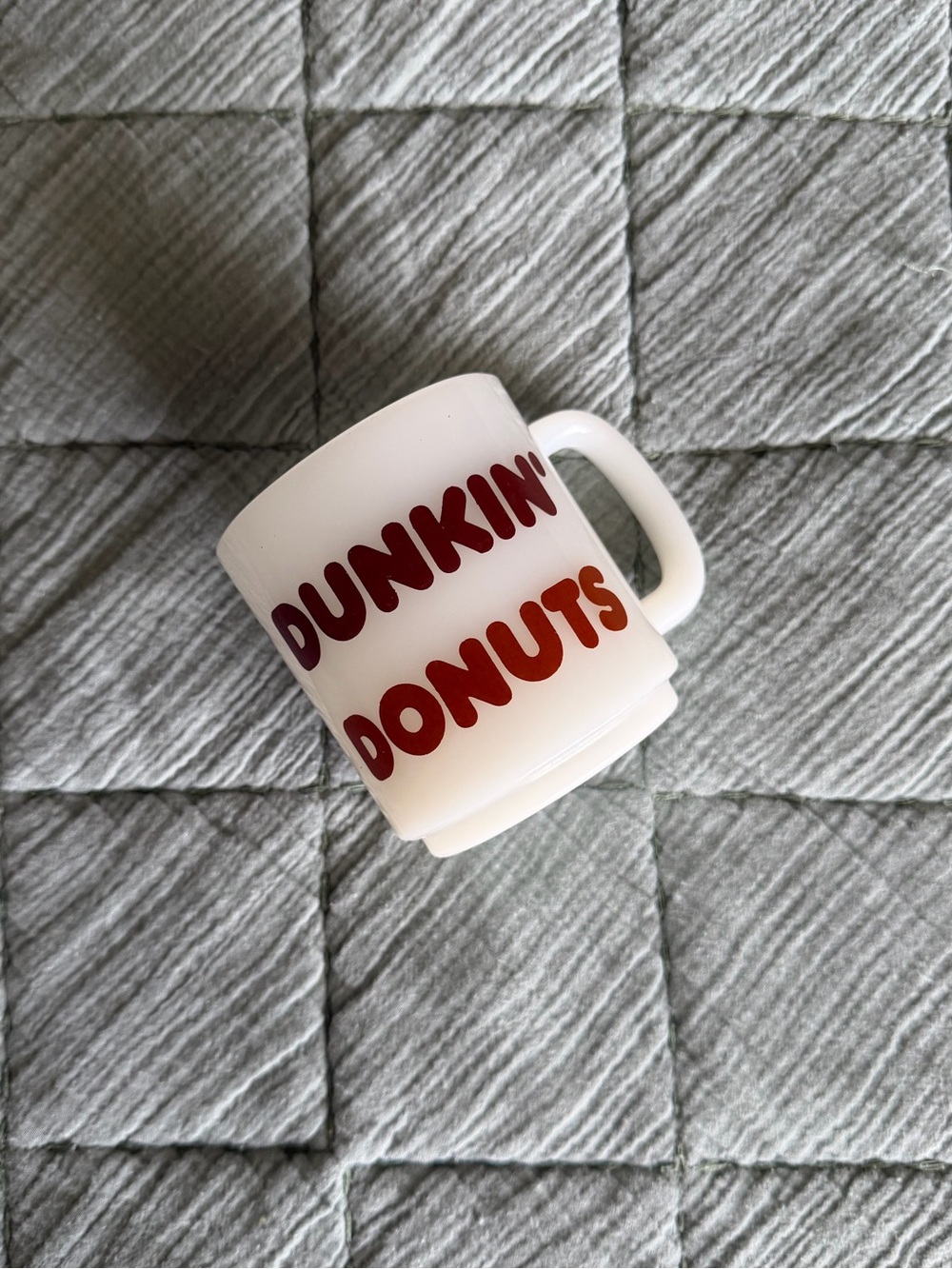 Vintage 1978 Glasbake Dunkin’ Donuts Coffee Mug Diner Milkglass 70s